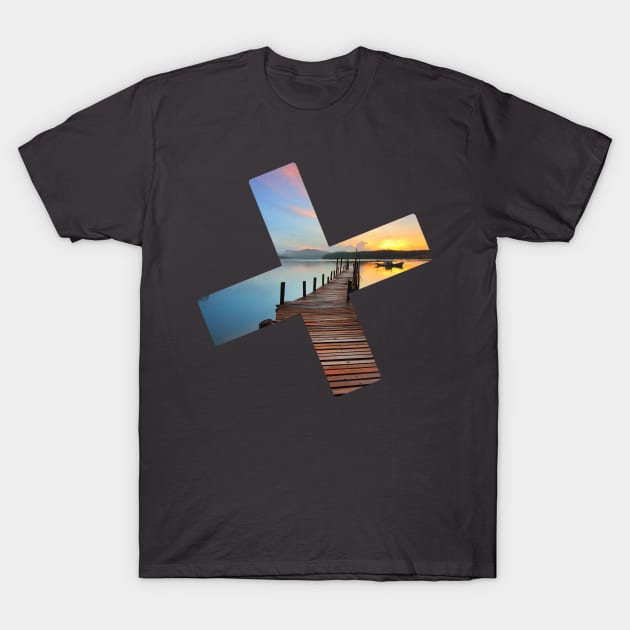 Slanted Cross Deck Lanscape T-Shirt by shellysom91